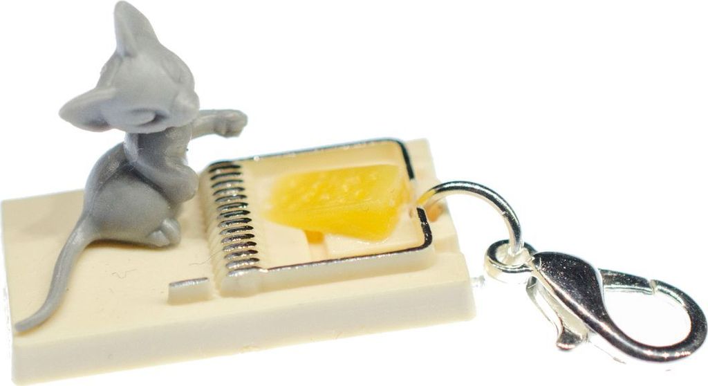 Mausefalle Maus Falle Käse Charm Zipper Pull Anhänger Bettelanhänger Miniblings