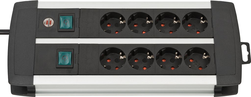 brennenstuhl Steckdosenleiste Premium-Duo-Alu-Line 8-fach Produktbild 