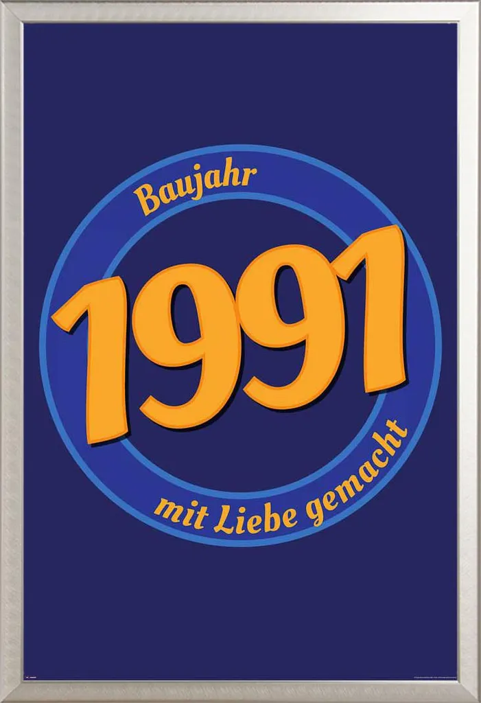 Poster 1991 con Cornice Shinsuke Maxi Alluminio e Vetro Acrilico - 1