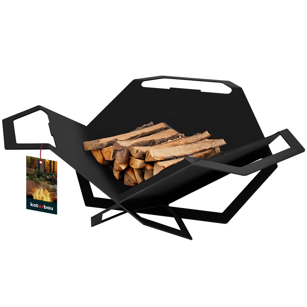 KOTARBAU Feuerschale Feuerschalen für den Garten Klappbar Feuerschale 60 cm x 66 cm Stahlblech hitzebeständige Farbe