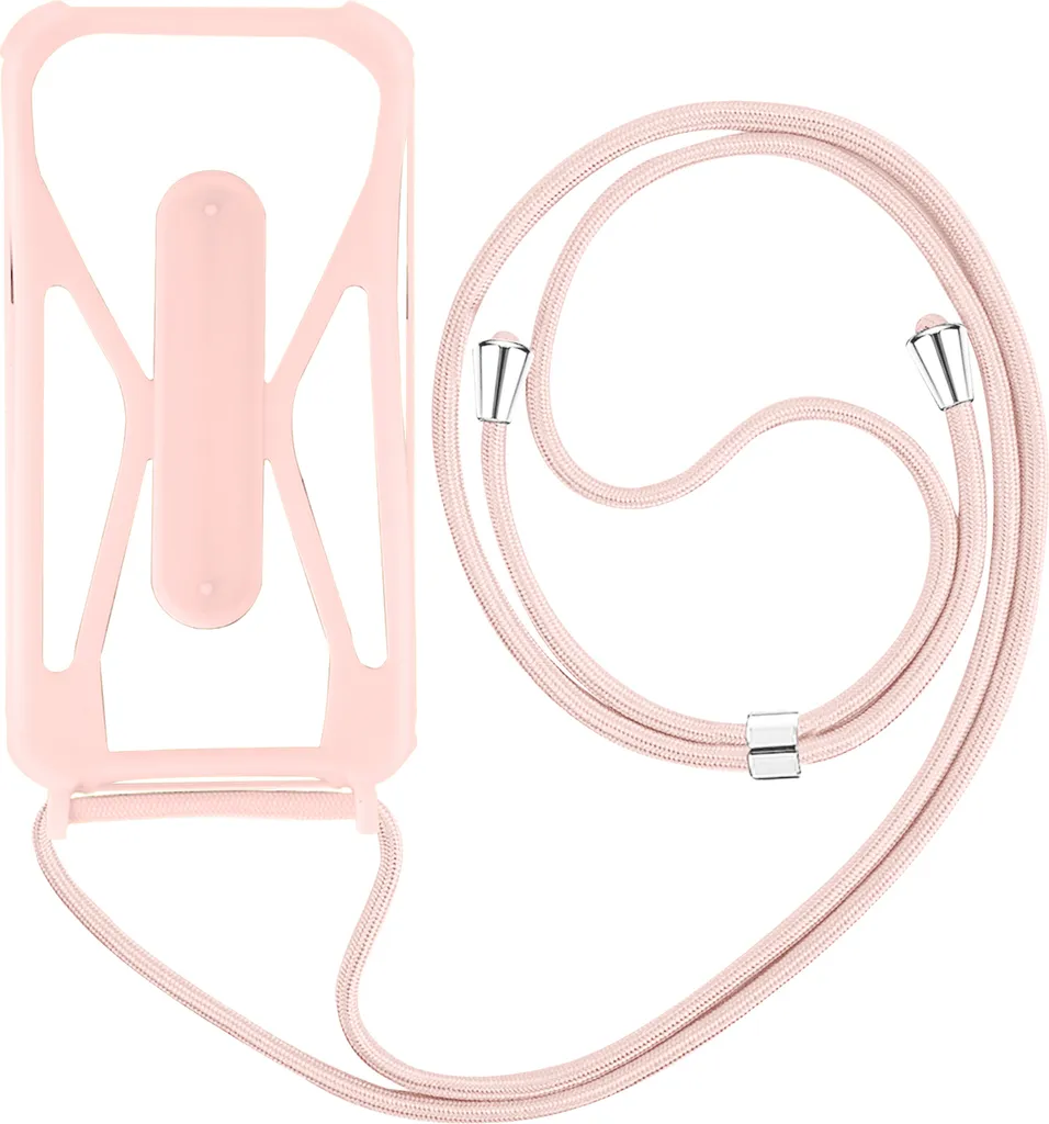 OneFlow Twist Case Custodia A Tracolla Per Nokia 2.2 - Silicone Trasparente Con Cordino Intercambiabile Rosa