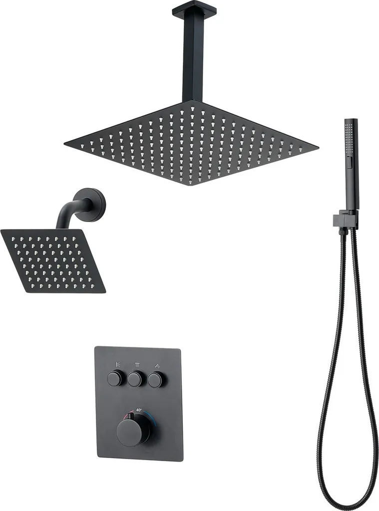 Douche effet pluie et douchette 2 en 1 pour rénovation salle de bain