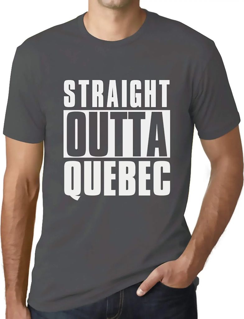 Herren Grafik T-Shirt Direkt aus Quebec – Straight Outta Quebec – Öko-Verantwortlich Vintage Jahrgang Kurzarm Lustige Druck Geburtstag Geschen...