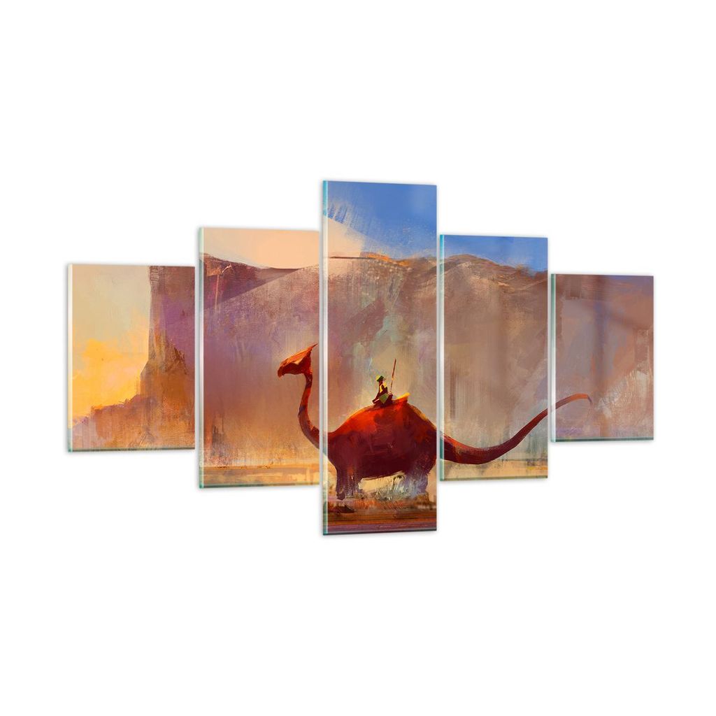 Bilder auf glas - Fantasie Märchen - 125x70cm - Glasbilder - Wandbilder - Kunstdruck - zum Aufhängen bereit - Wanddekoration aus Glas - Glas Bild...