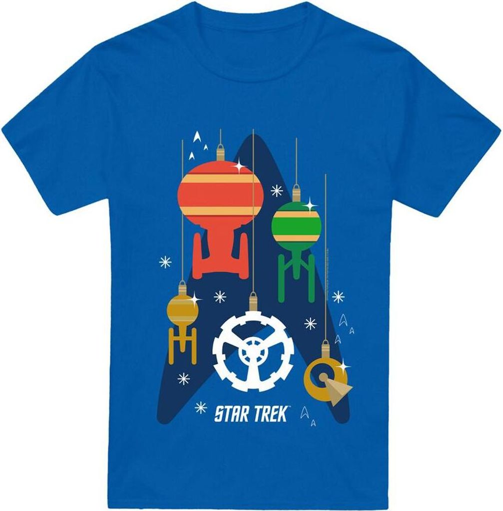 Star Trek - T-Shirt für Herren - weihnachtliches Design TV13436 (S) (Königsblau)