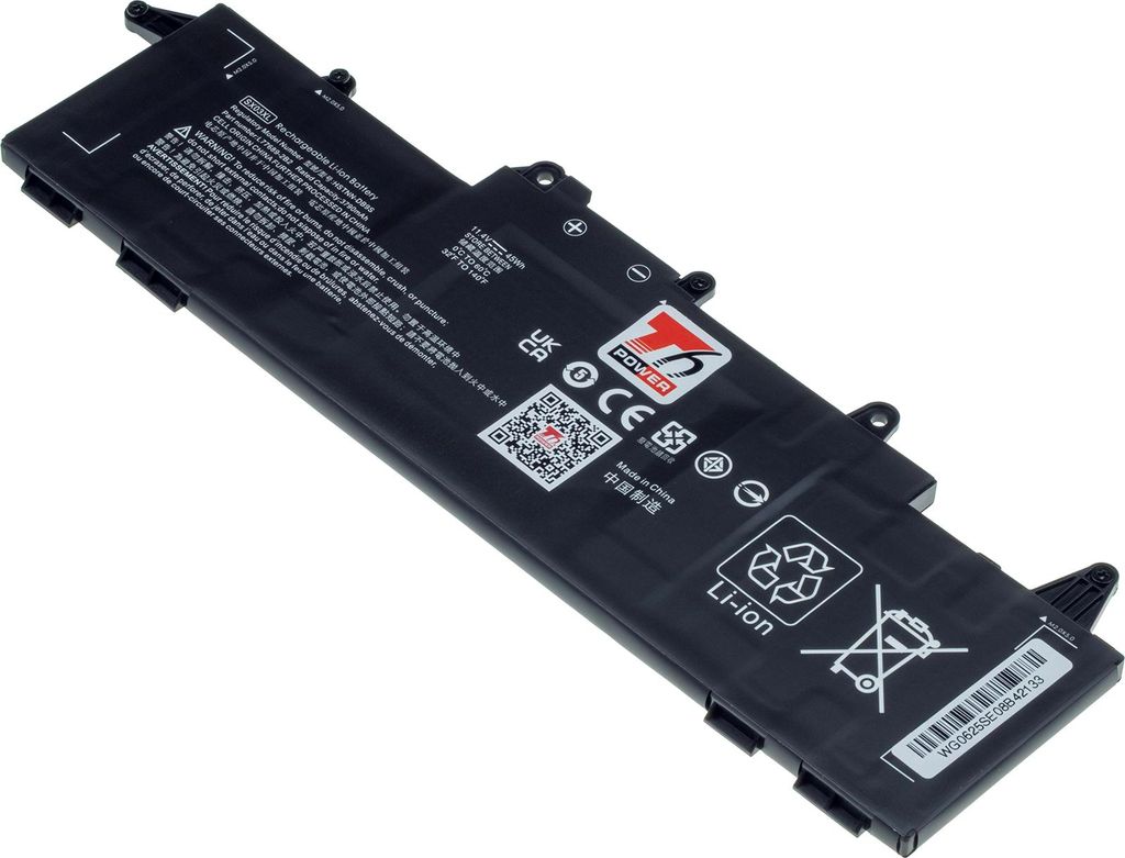 T6 Power Akku für Hewlett Packard Laptop, Teilenummer TPN-DB1A, Li-Poly, 11,4 V, 3790 mAh (45 Wh), schwarz
