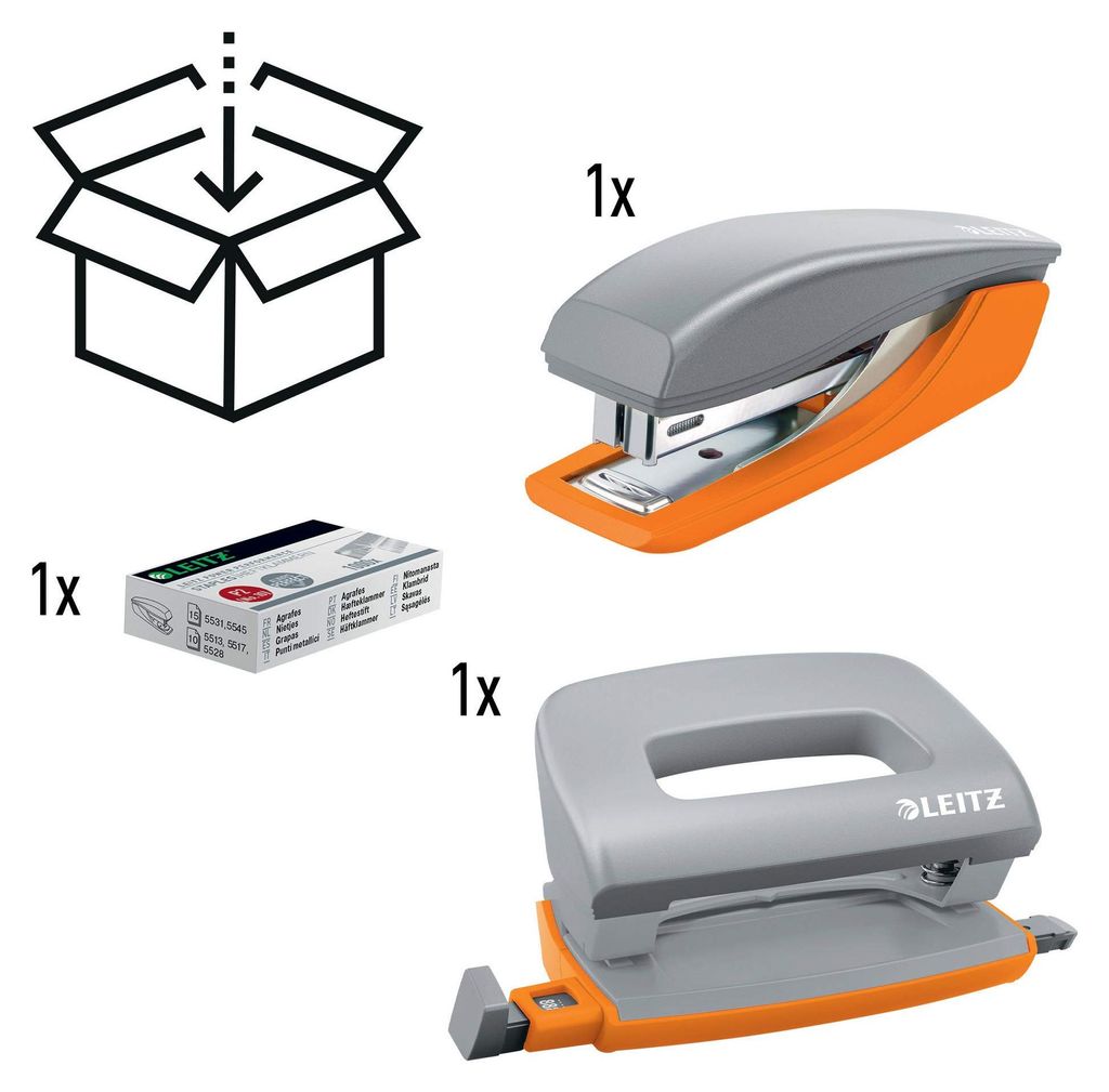 Leitz Urban Chic Mini-Heftgerät und -locher Set, für bis zu Produktbild 