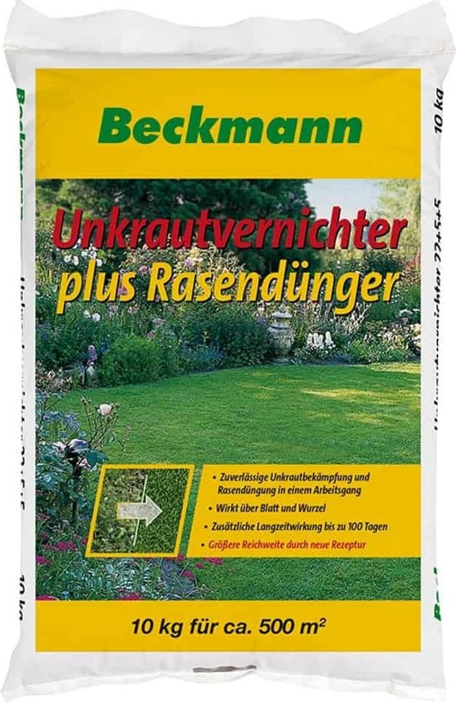 10 kg Unkrautvernichter plus Rasendünger für ca. 500m² mit Langzeitdüngung