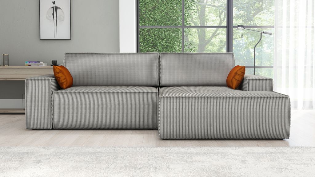 Ecksofa TOR mit Schlaffunktion. Farbe: Grey.