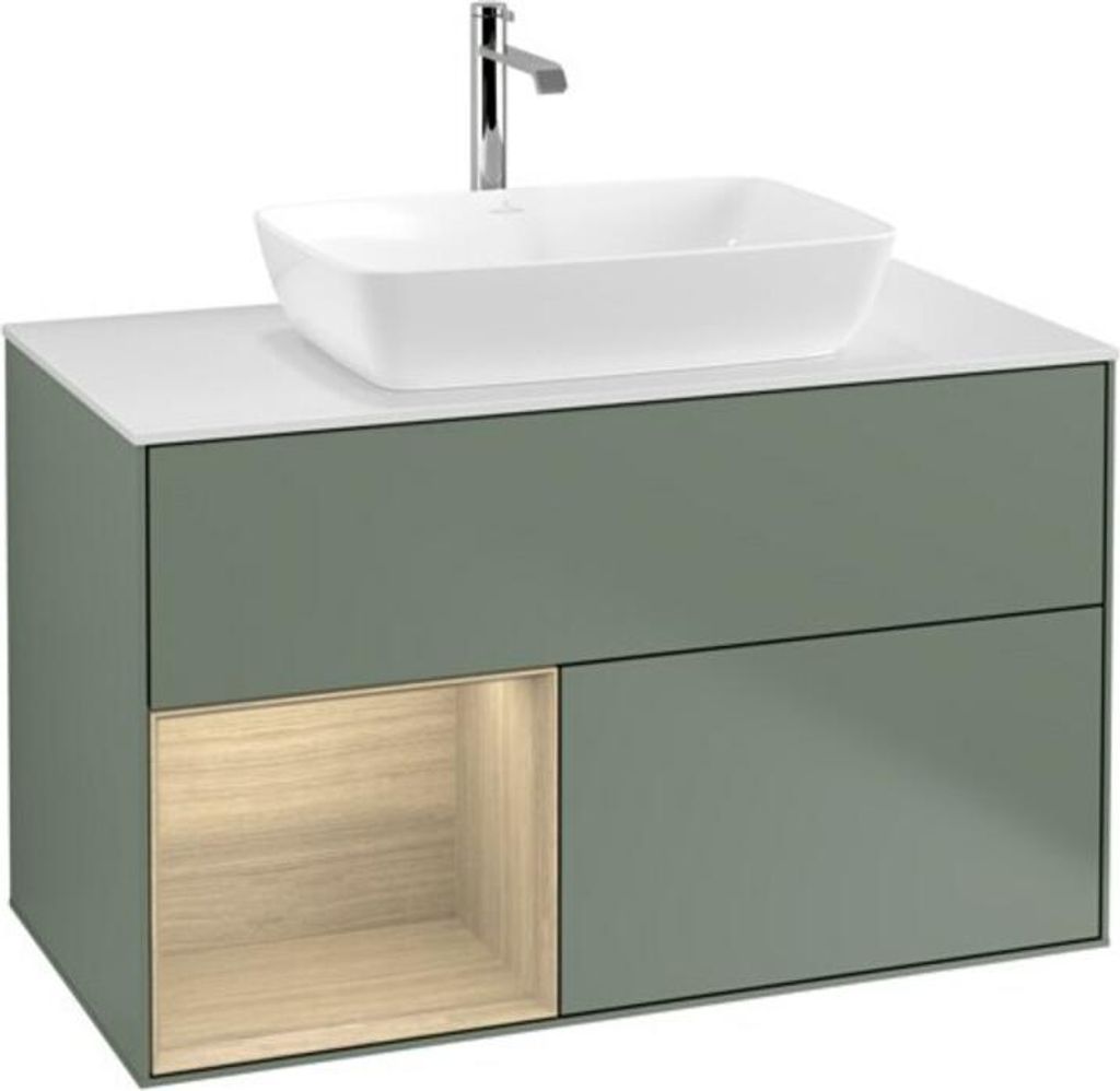 V&B Waschtischunterschrank Wandbeleuchtung Finion 100, Pl wh. m, Reg Oa ven, Oli. m Lac