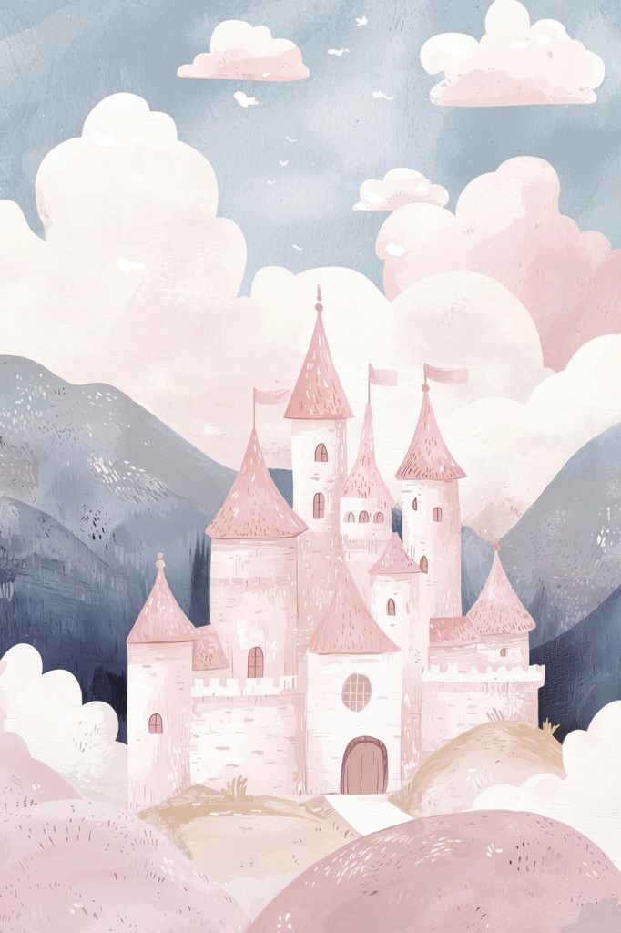 Poster 20x30cm Muster für Kinder, Mädchen fürs Zimmer - Schloss 2