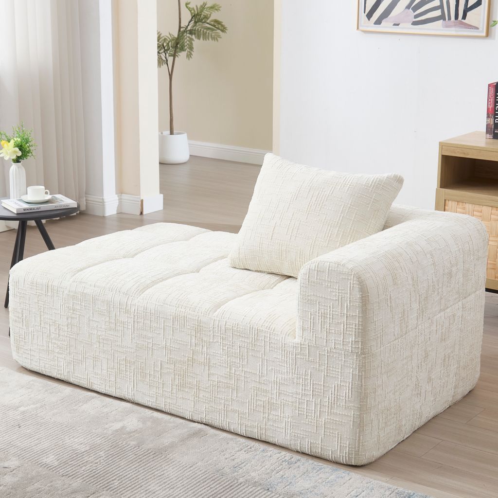 STILVORA Ecksofa,Modernes Chaiselongue Relaxsofa mit Armlehnen&Kissen,keine Installation erforderlich,Seitentasche für Fernbedienung,Beige