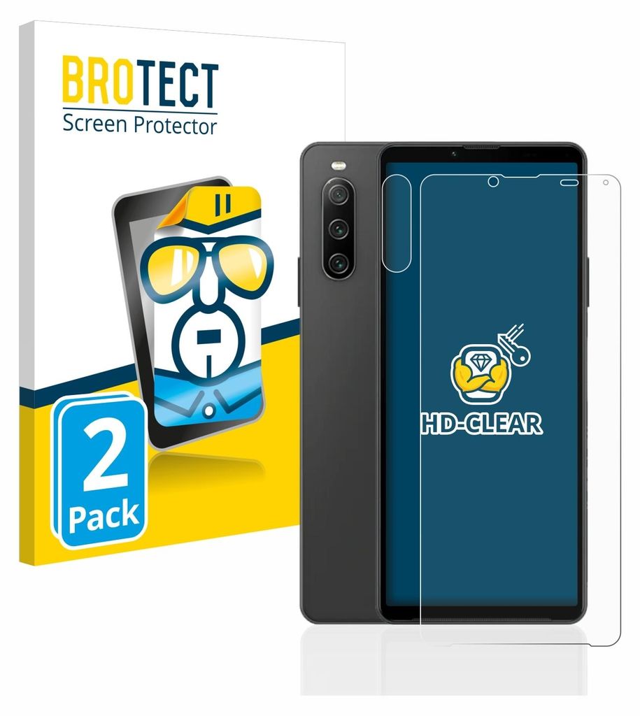 2x Für Sony Xperia 10 IV (Display+Kamera) Schutzfolie BROTECT Displayschutz Display Schutz Folie Klar Transparent