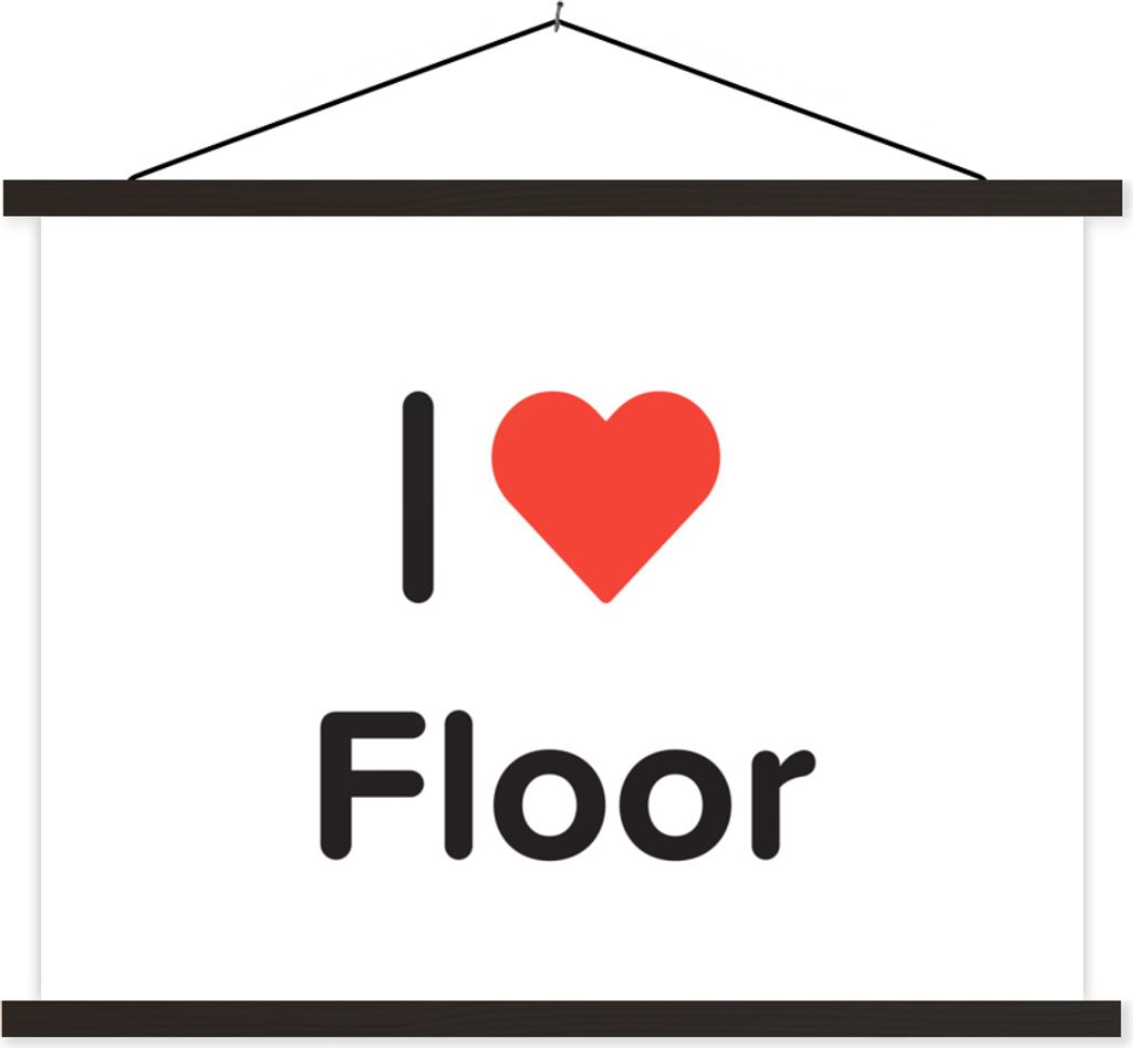 MuchoWow Textilposter Ich liebe - Boden - Mädchen 120x90 cm mit schwarzem Rahmen - Aufhänger für Poster