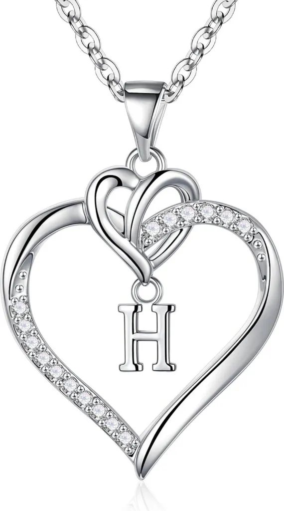 Regalo San Valentino: Collana Cuore TINGN Argento 14K con Lettera