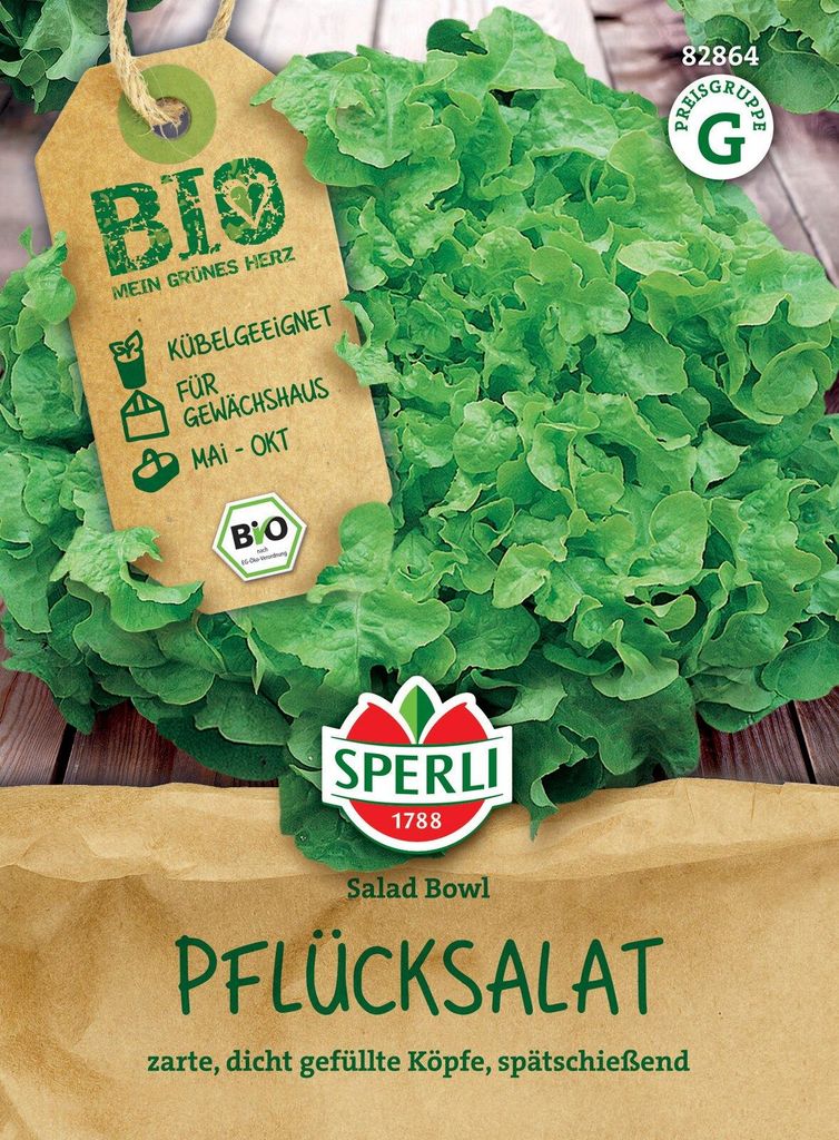 SPERLI Pflücksalatsamen Salad Bowl grün Lactuca sativa var. crispa 2-3 lfd. Meter