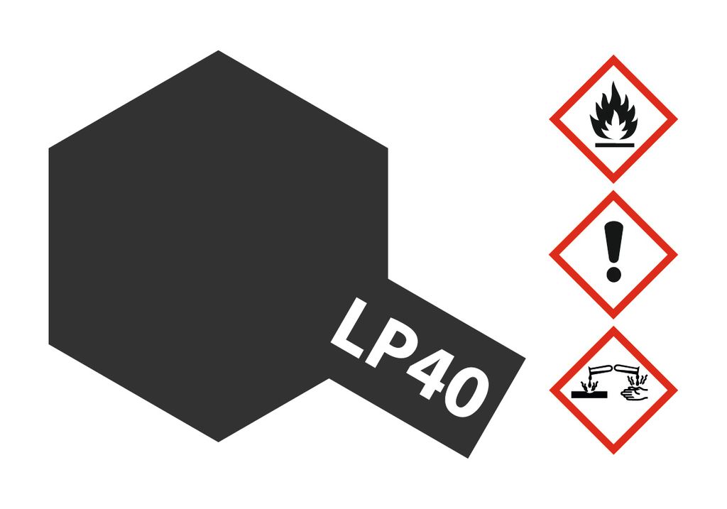 LP-40 Metallic-Schwarz glzd. 10ml Kunstharzfarben Produktbild 