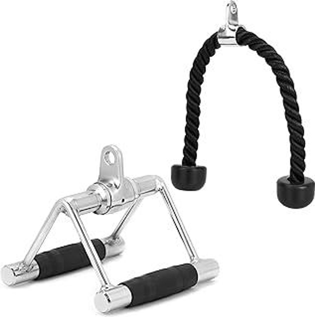 Trizepsseil und V rudergriff mit Drehgelenk, Seilzug Fitness Zubehör, Latzug Zubehör