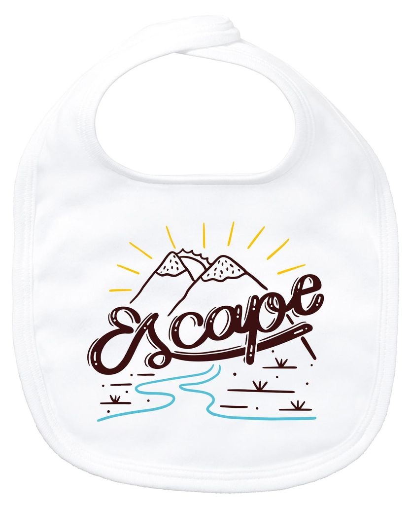 Huuraa Baby Lätzchen Escape Berge White Klettverschluss Baumwolle Latz Geschenkidee