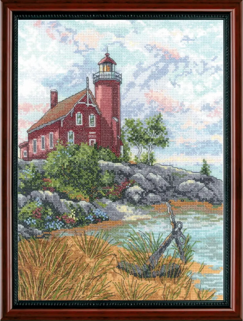 Janlynn Eagle Harbor Light Kit Point de Croix Compté Complet 23x30cm