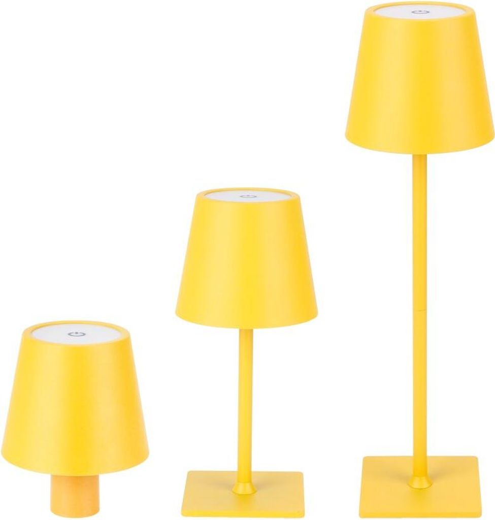 Tischleuchte TAZA 3,5W LED Akku Lampe | 400lm | CCT 3000K/4000K/5000K | IP54 | Gelb | 4in1 Lite | Touch-Dimmer | 2x2000mAh | Indoor & Outdoor