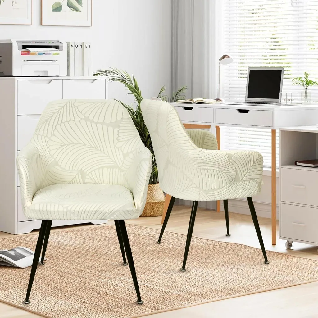 Housse de chaise extensible pour fauteuils beiges lavable - Set de 2 - 3