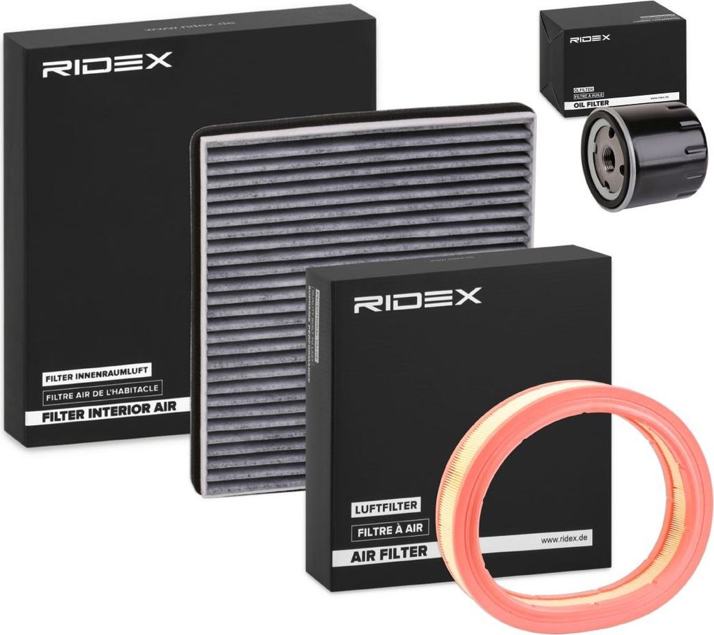 RIDEX Filterset Inspektionspaket Filtersatz für FIAT PUNTO (188) Doblo Cargo (223) Doblo Kombi (119, 223)