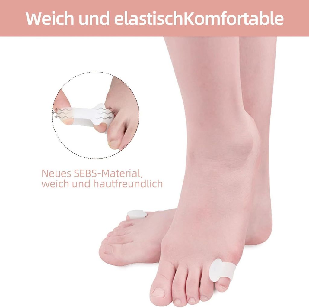 Silikon Zehentrenner 10 Stück | Für Kleinen Zeh & Ballenschutz | Weiches Gel-Material | Wiederverwendbar & Waschbar | Gegen Reibung & Schmerzen