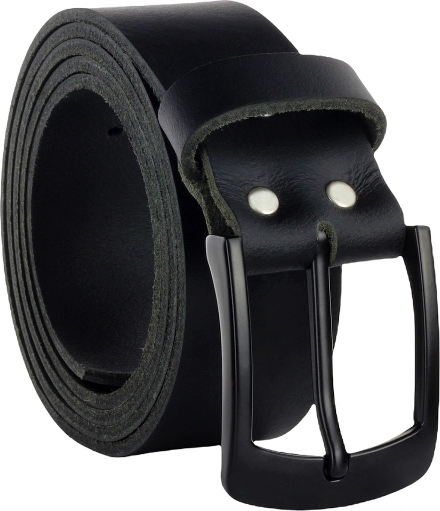 Gürtel Ledergürtel Schwarz 4cm breit Vollleder Jeansgürtel Damen Herren Rindleder Handgemacht echtes Leder GERMANY - 80cm Gesamtlänge 90cm