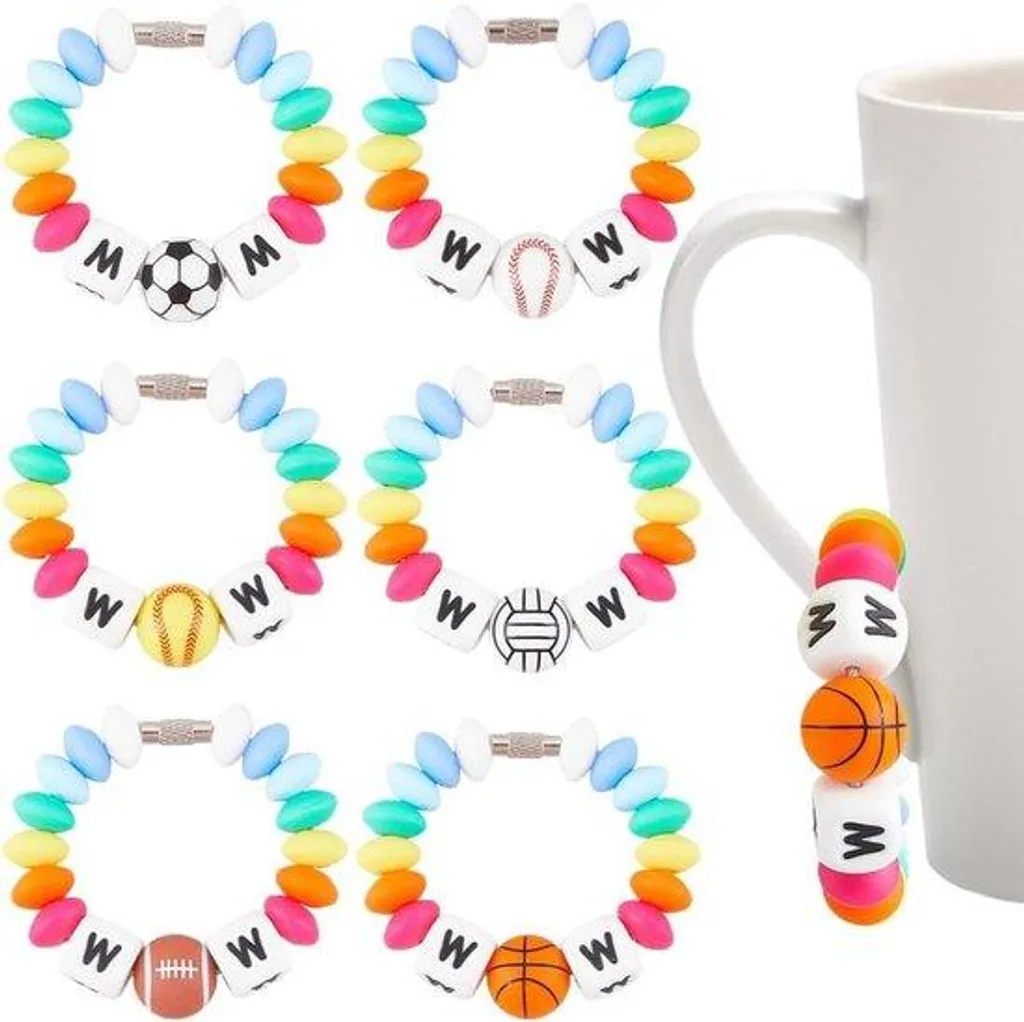 Lot de 6 Marqueurs de Verre Sportifs Aimantés pour Football et Basket