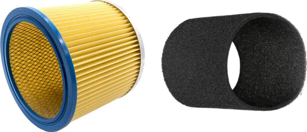 Trade-Shop 2in1 Set: Lamellenfilter + Schaumfilter kompatibel mit Kärcher 6.904-170.0 6.904-042.0, Parkside 72800205 / Staubsauger-Zubehör