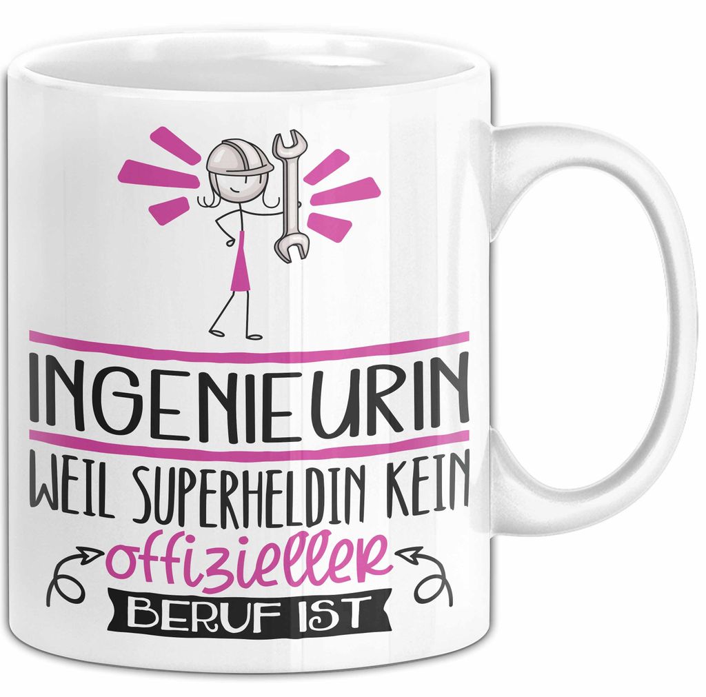 Ingenieurin Geschenk Tasse Lustiger Spruch Ingenieurin Weil Superheldin Kein Offizieller Beruf Ist Geschenkidee (Weiß)