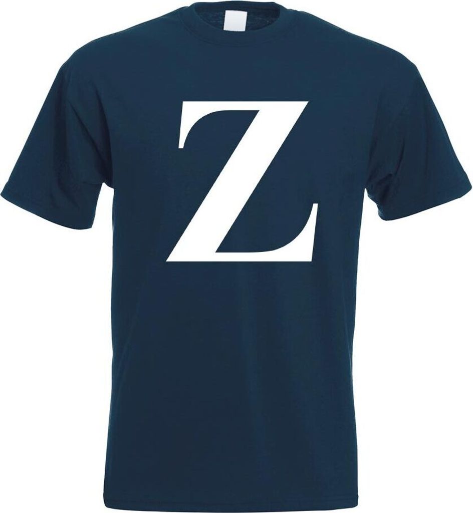 Buchstabe Z - Alphabet T-Shirt Motiv Bedruckt Funshirt Design Print
