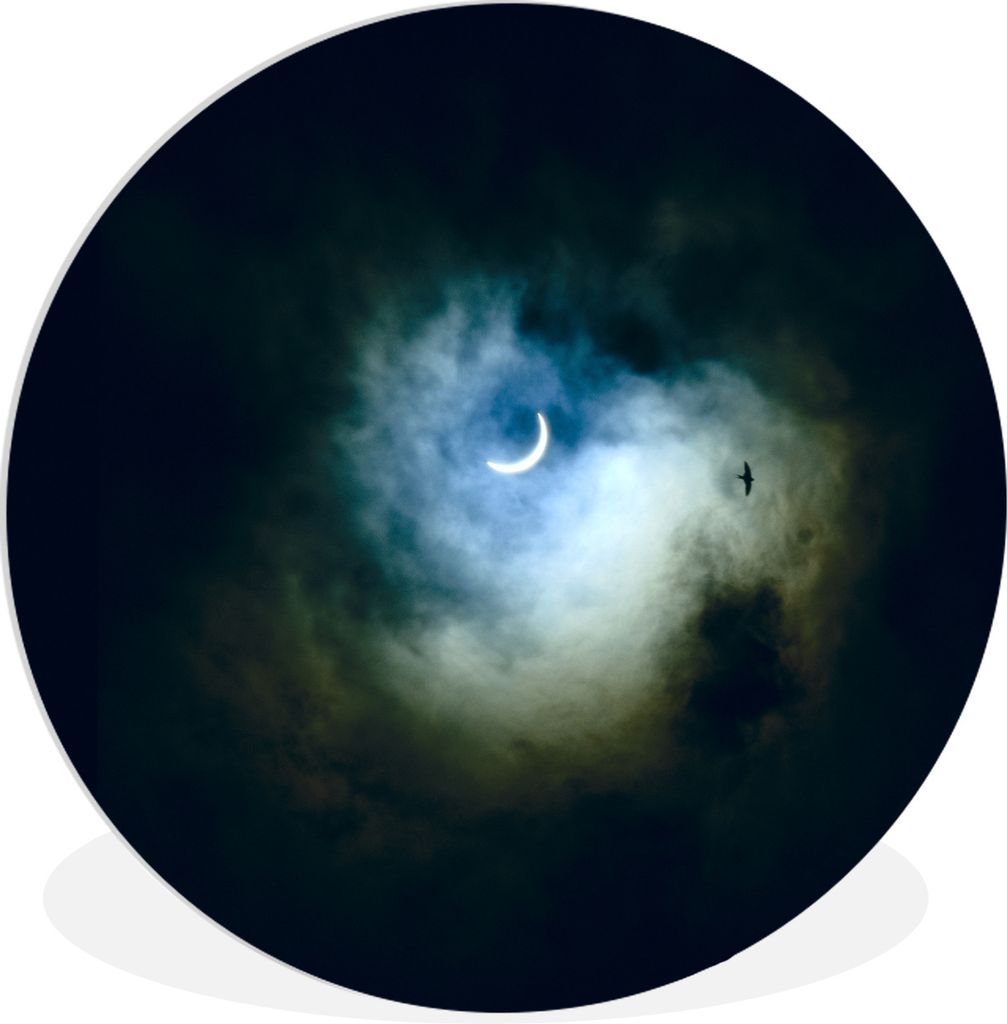 MuchoWow Rundes Wandbild - Runde Bilder Verdunkelung der Sonne Ø 60 cm Kreis Wanddekoration Kunststoff - Wandkreis - Wandschmuck - Wand Kreis - ...