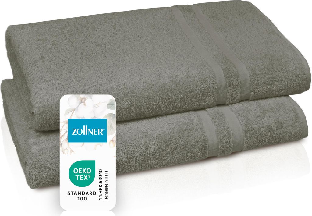 Saunatücher 2er Set, 70x180 cm, Baumwolle, 450g/qm, taupe