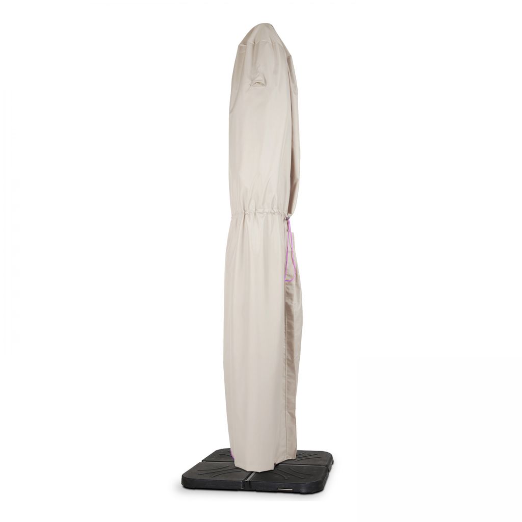 Housse de protection parasol déporté 240 cm taupe - Oviala Image du produit 