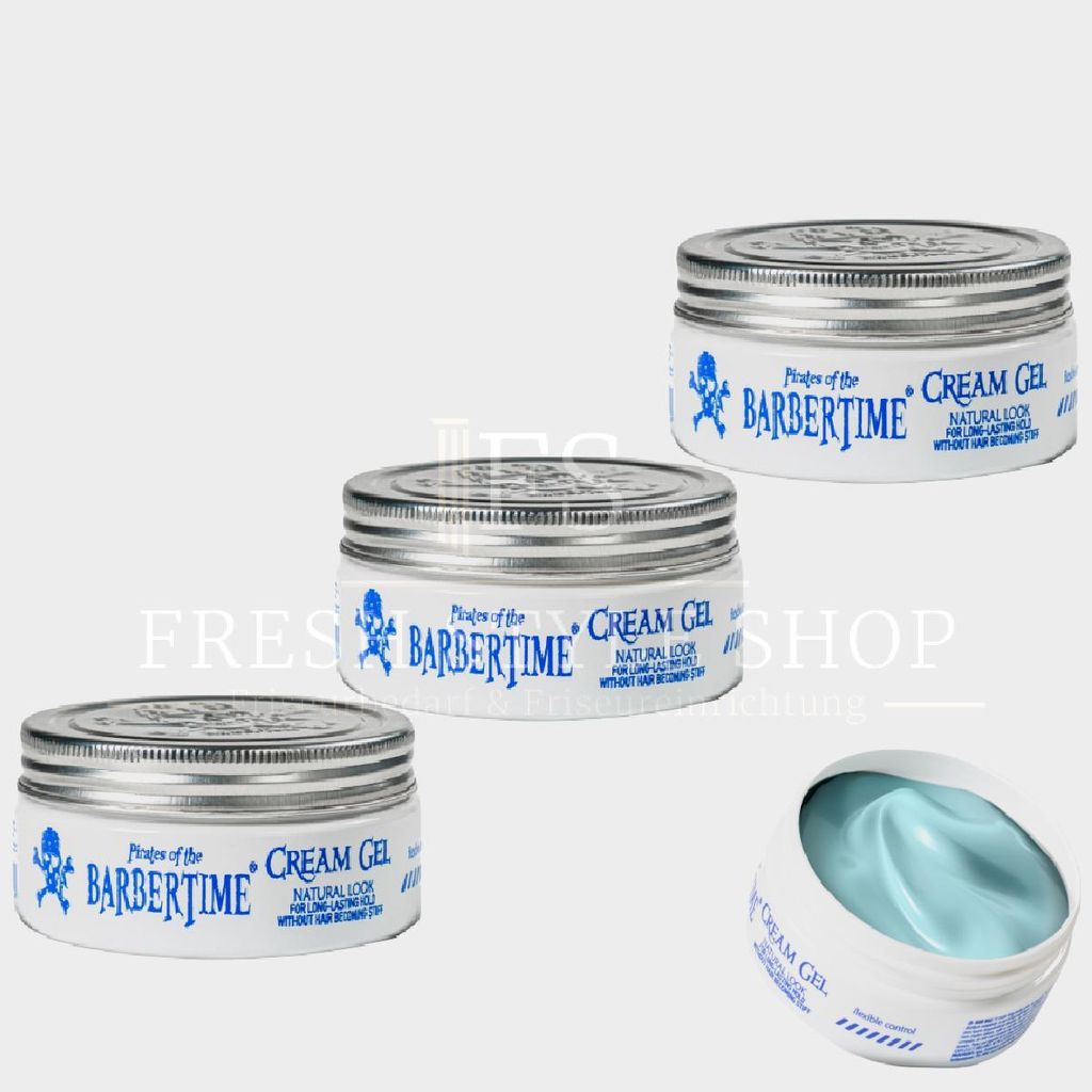 3x BARBERTIME Cream Gel Haarstyling-Creme Gel 150ml