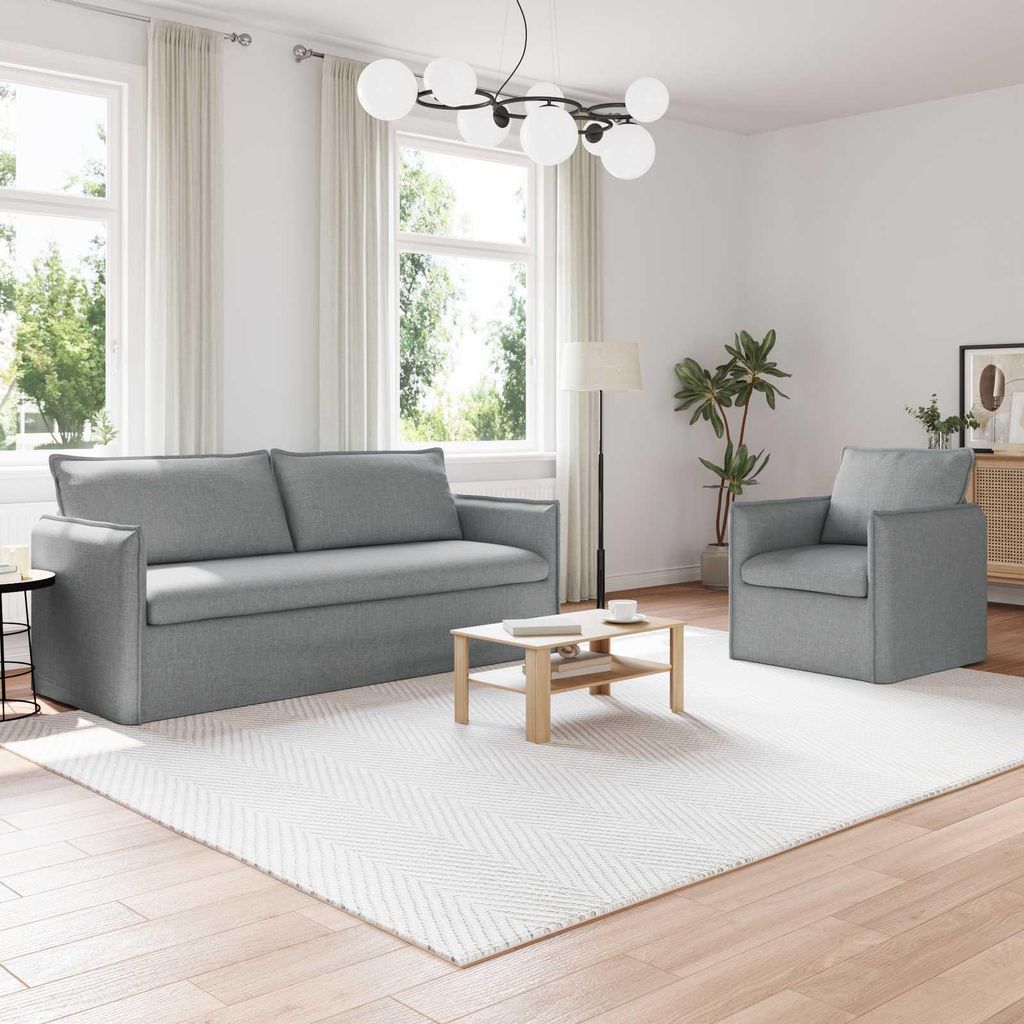 "SALE 2026"2-Sitzer Sofa Couch 180cm - 2 pcs - elegantes Design - Doppelsofa - Couch - Hellgrau Metall DE131383 - Klassische Sofas