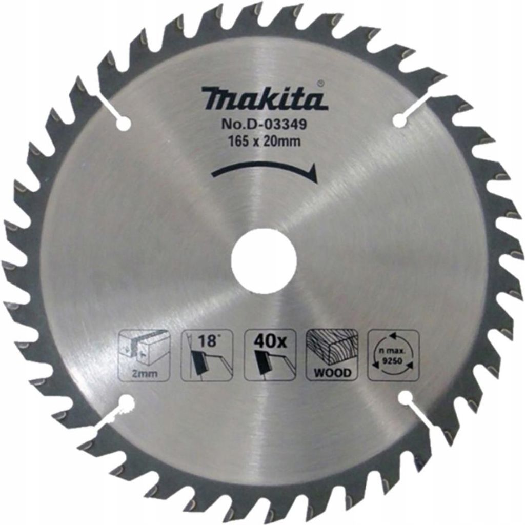Makita D-03349 Standard-Kreissägeblatt TCT 165 x 20 mm 40T Produktbild 