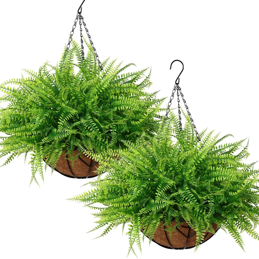 Plantes Suspendues Artificielles Extérieur Lot de 2 Fougères de Balcon