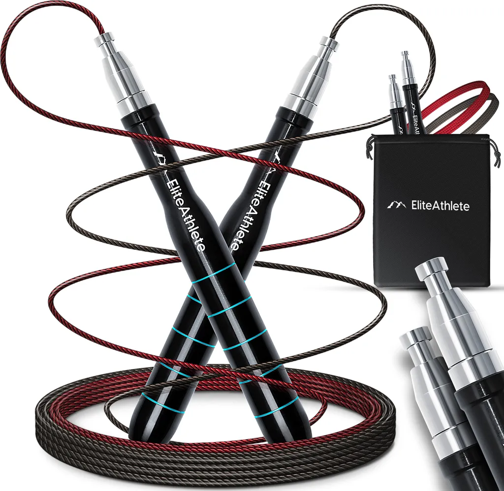 Corde à Sauter Anti-Emmêlement pour Adulte - Roulements Pro Cardio Gym