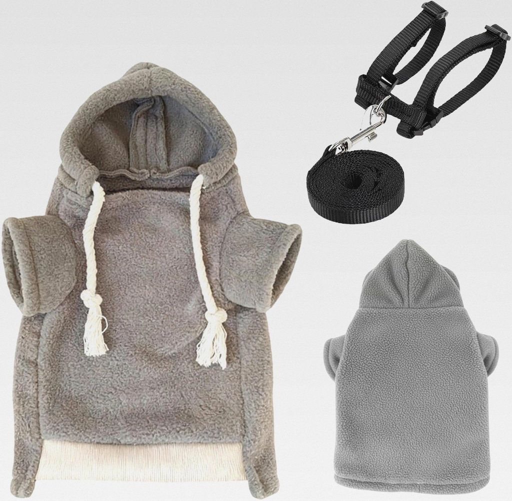 Kleidung für Frettchen, weiche und bequeme Kleidung für Hamster mit Geschirr, Hoodie-Kostüm für kleine Tiere, geeignet für Chinchillas, Eichh...