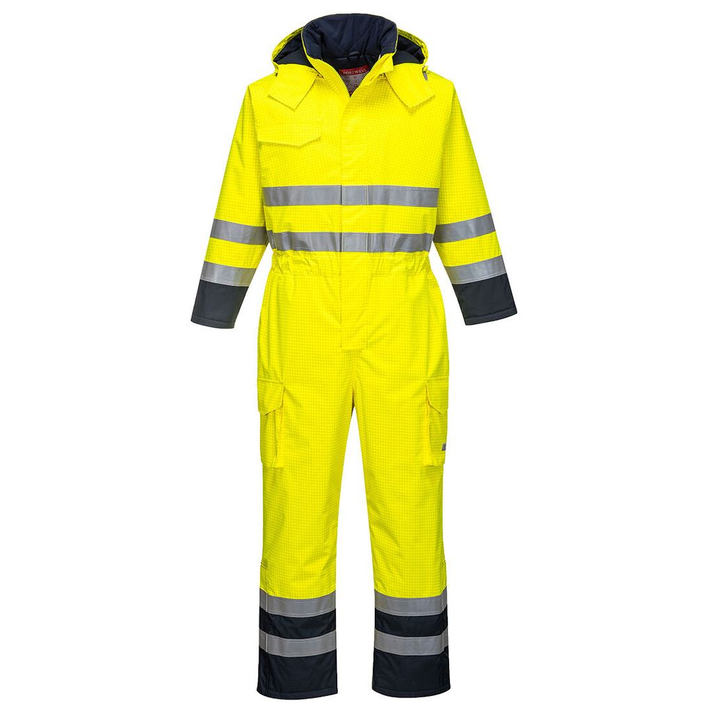 Portwest S775 Bizflame Multi Regen-Warnschutzoverall Yellow/Navy Gr. M
