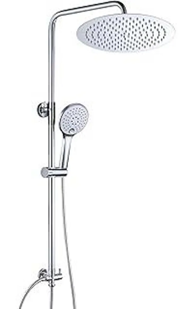 Set Doccia JOHO Cromato Design SPA - Soffione Acciaio Inox D25cm