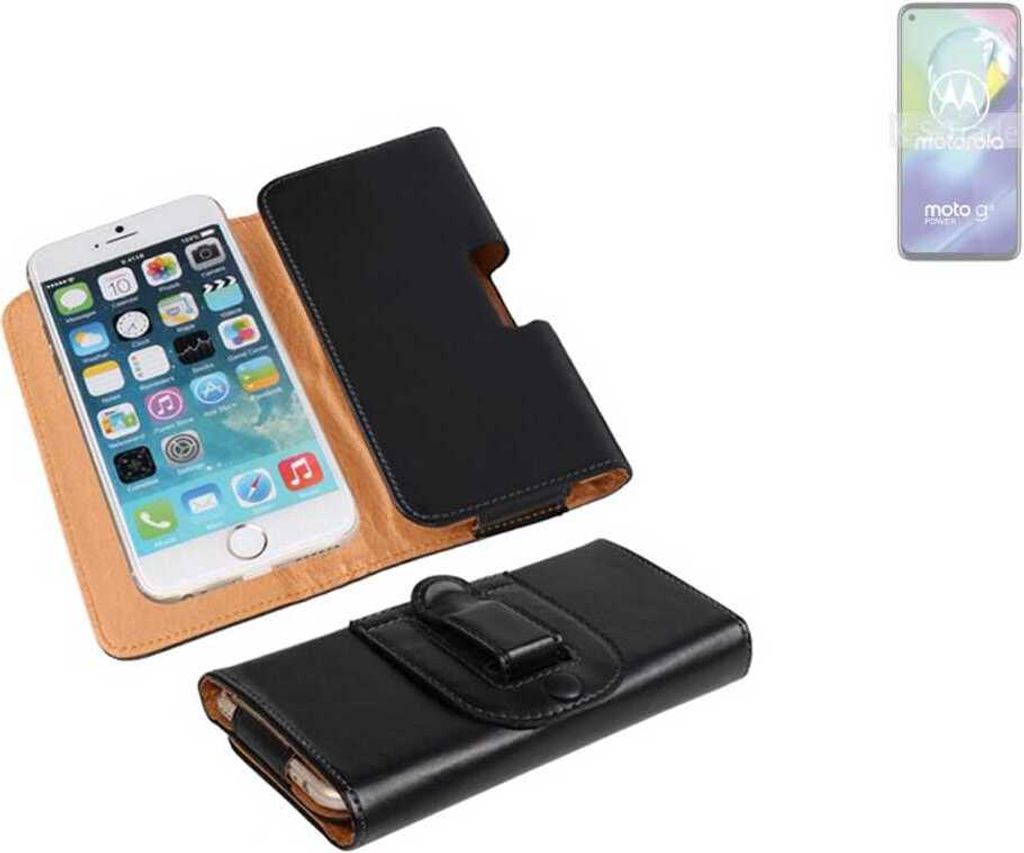 K-S-Trade Schützhülle Handyhülle kompatibel mit Motorola Moto G8 Power Holster Gürtel Tasche Schutzhülle Handy-Tasche Smartphone Case