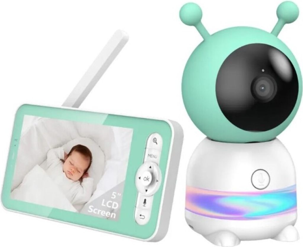 BOIFUN Babyphone mit 2 Kamera, WLAN 2K Video Babyfon, Smartphone-App-Steuerung, PTZ, Bewegungsverfolgung, IR Nachtsicht, mit Babyphone Halterung