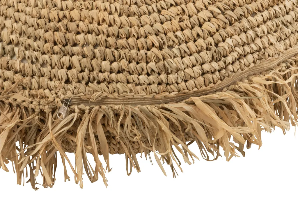 Coussin rond raphia 62x24cm - Solution assise d'appoint naturelle et chic - 2