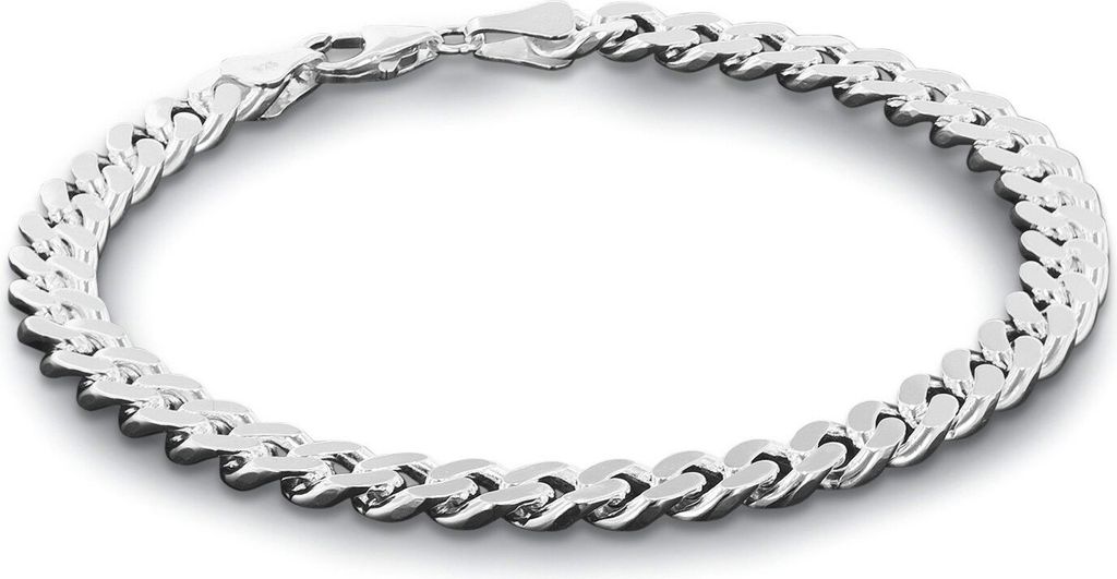 trendor 85864 Armband für Männer 925 Silber Massiv Panzerkette Breite 6,9 mm, 21 cm