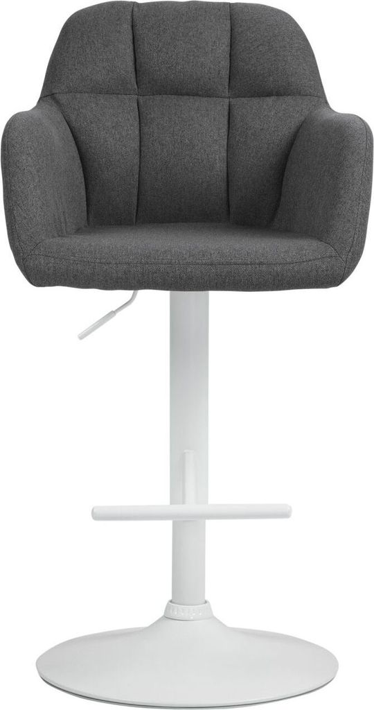 Barhocker Natoma Stoff weiß dunkelgrau