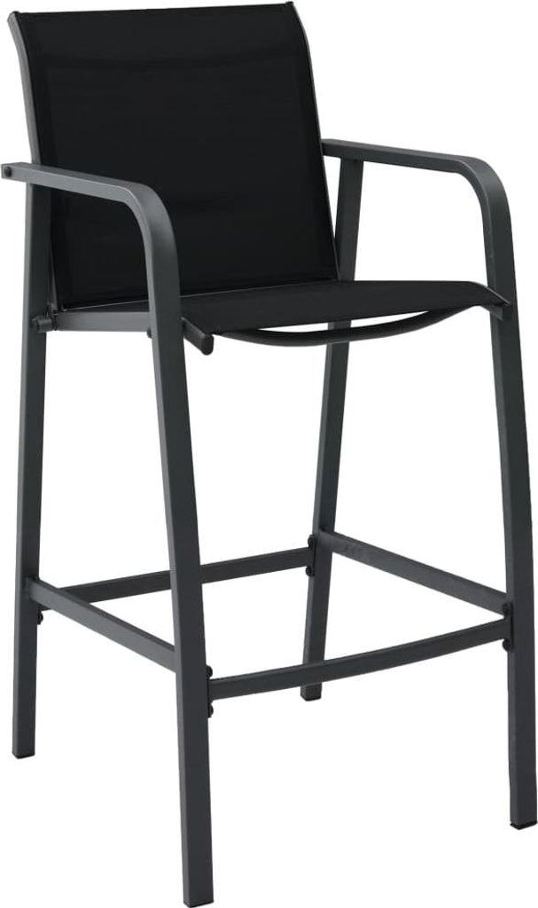 vidaXL Garten-Barstühle 4 Stk. Schwarz Textilene